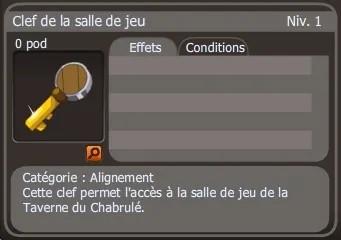 clef de la salle de jeu
