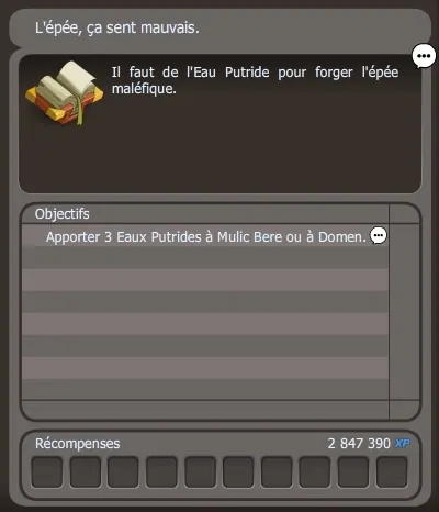 quête L'épée ça sent mauvais dofus
