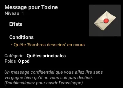 quête Sombres desseins