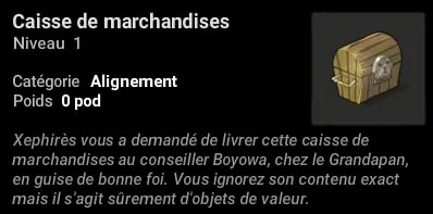 caisse de marchandises