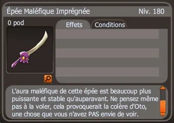épée maléfique imprégnée