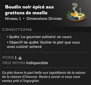 quête Le gourmet solitaire dofus