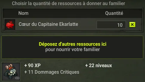 Nourrir un familier dofus