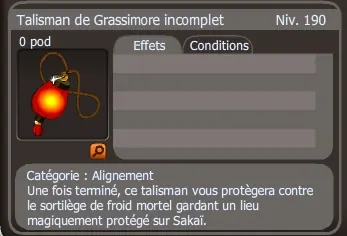 talisman de grassimore incomplet