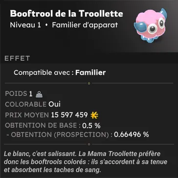 Drop rare cosmétiques dofus