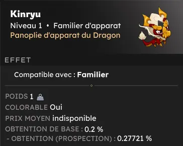 Drop rare cosmétiques dofus