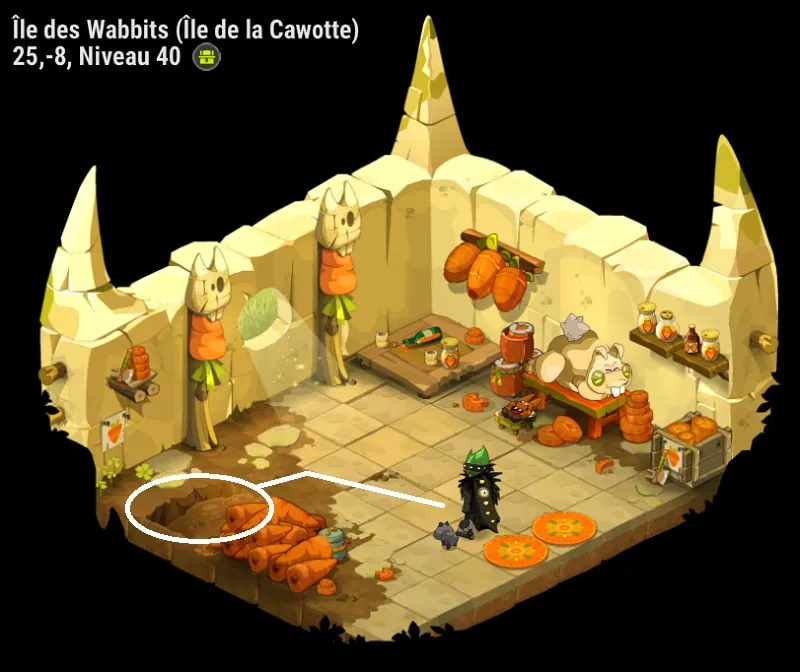 Chemin obtention sort Cawotte