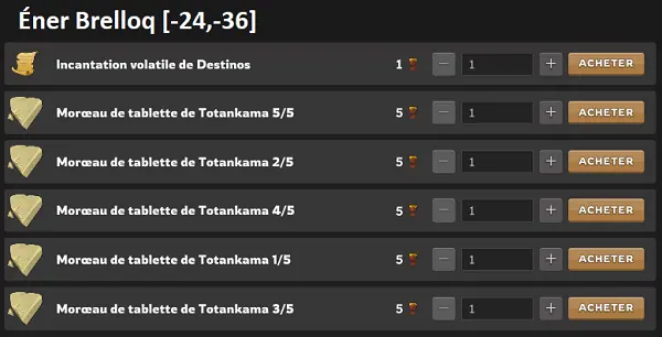 Le trésor de Totankama