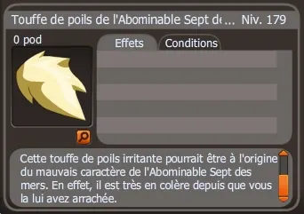 touffe de poils de l'aboinable sept des mers
