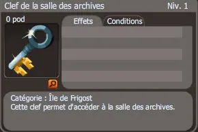 clef de la salle des archives dofus