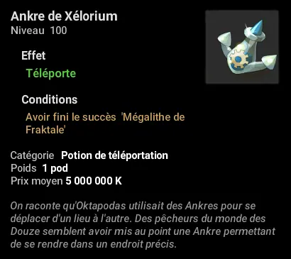 ankre de xélorium de dofus