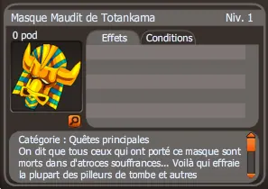 masque maudit de totankama