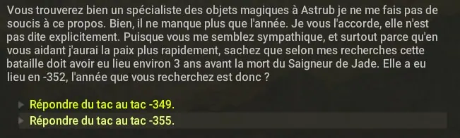 quête Perdu dans le temps