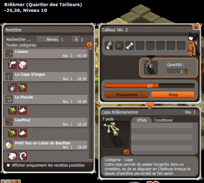 Des capes typiques dofus