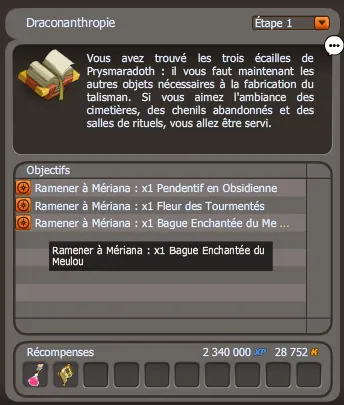 quête Draconanthropie dofus