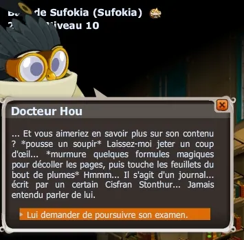quête Celle qui glougloutait dans les ténèbres dofus