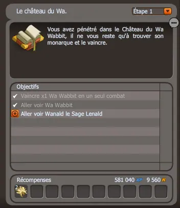quête Le château du Wa