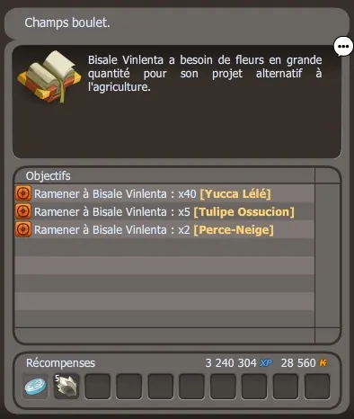 quête Cent vingt trois fleurs point comme les autres dofus