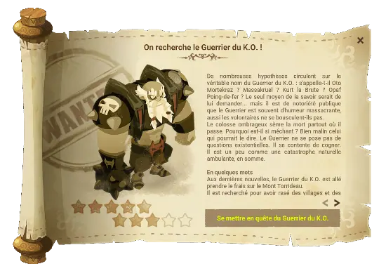 Avis de recherche le Guerrier du K.O