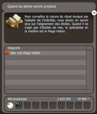 quête Quand les astres seront propices