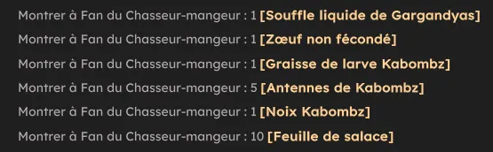quête Le gourmet solitaire dofus