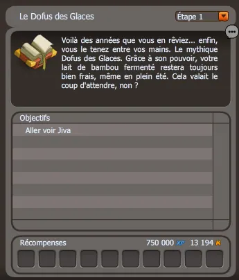 quête Le dofus des glaces dofus