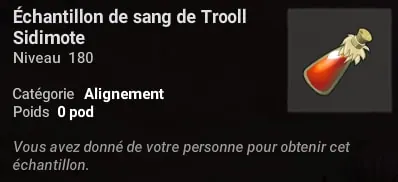 échantillon de sang de trooll sidimote