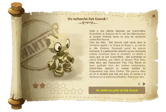 Avis de recherche Rok Gnorok