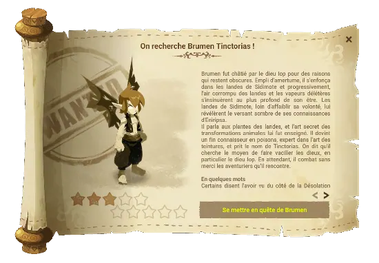 Avis de recherche Brumen Tinctorias