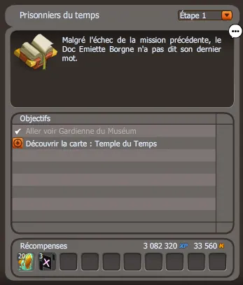 quete Prisonniers du temps