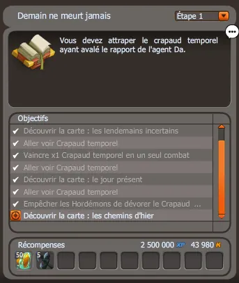 quête Demain ne meurt jamais