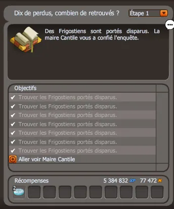quête Les rescapés de Frigost dofus