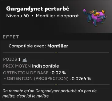 Drop rare cosmétiques dofus