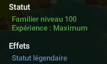 familiers légendaires bonus et fonctionnement