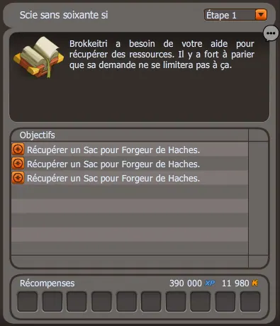 quete Scie sans soixante si dofus