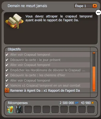 quête Demain ne meurt jamais