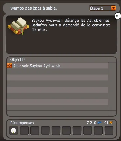 quete Wambo des bacs à sable dofus