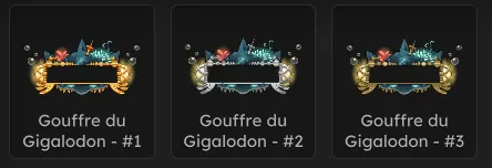 Gouffre du Gigalodon récompenses