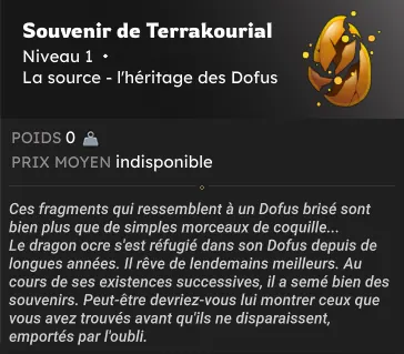 Saison Ocre dofus souvenir terrakourial