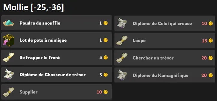 guide chasses aux trésors dofus