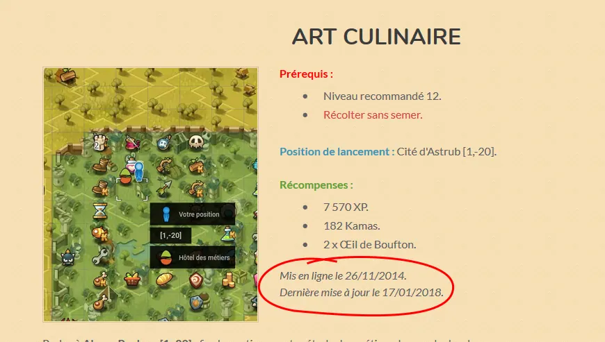 correction des quêtes de Dofus pour les Pros