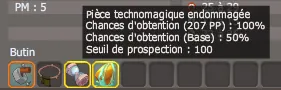 pièce technomagique endommagée