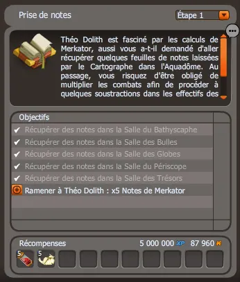 Prise de notes dofus