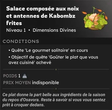 quête Le gourmet solitaire dofus
