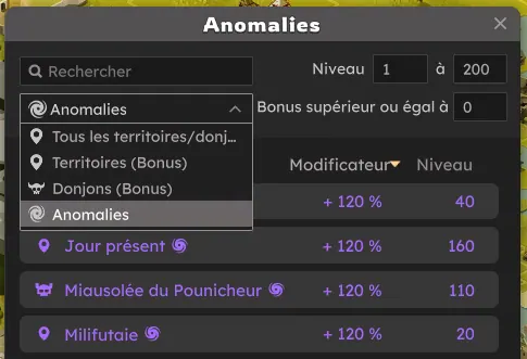 les anomalies temporelles dofus
