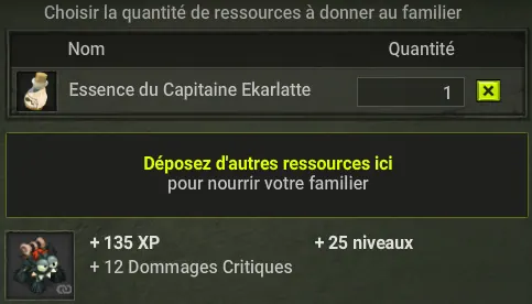 Nourrir un familier dofus