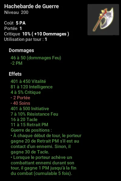 Présentation de la màj 2.72 hachebarde de guerre