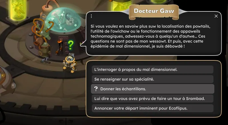 quête Échantillonnage dofus