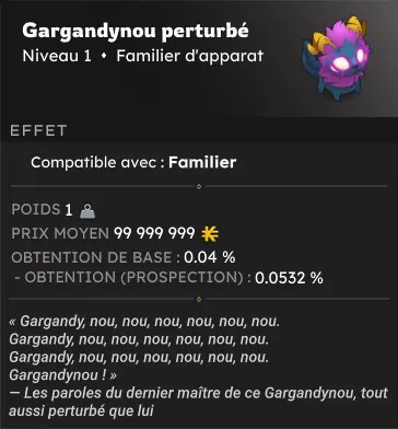 Drop rare cosmétiques dofus