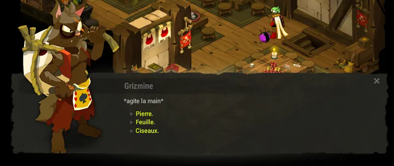 obtenir attitude pierre feuille ciseaux dofus